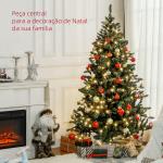 Árvore de Natal Artificial 180 cm com 310 Luzes LED 872 Ramos e Suporte de Metal Árvore Natalina para Interior Verde