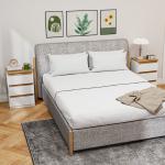 Conjunto de 2 Mesas de Cabeceira com 3 Gavetas Mesas de Cabeceira para Dormitório Estreitas 40x30x59,5 cm Branco