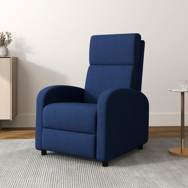 Cadeirão Relax Reclinável até 160° com Apoio para os Pés, até 120 kg, 64x86x102 cm, Azul - Escuro