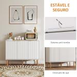 Aparador de Sala de Estar com Prateleira Ajustável Móvel para TV para Quarto Sala de Estar 107x35x80 cm Branco