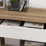 Aparador Branco para Sala de Estar com 1 Gaveta 2 Portas de Fechamento Suave e Prateleiras Ajustáveis 95x35x85 cm Madeira