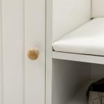 Banco Sapateira com Compartimento Aberto e Almofada Acolchoada para 4 Pares de Sapatos 80x33x49cm Branco