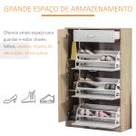 Sapateira de 3 Portas para 18 - 27 Pares de Sapatos com Gaveta e Armário para Entrada Dormitório 84x30x132 cm Madeira Natural