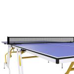 Mesa de Ping - Pong Dobrável com Rede Apoio para os Pés Ajustáveis e Estrutura de Aço para Interior e Exterior 274x152,5x76 cm Azul
