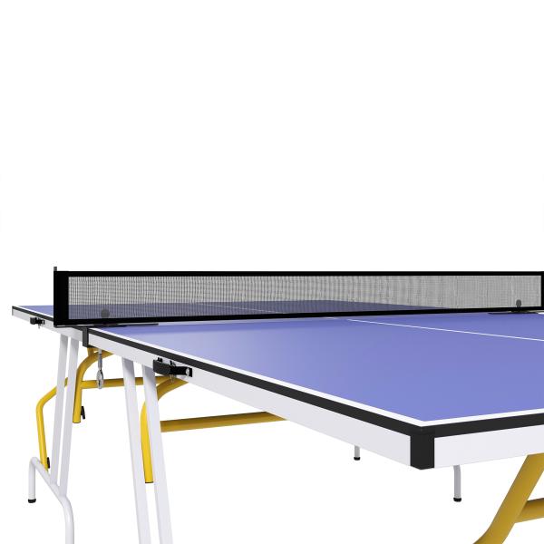 Mesa de Ping - Pong Dobrável com Rede Apoio para os Pés Ajustáveis e Estrutura de Aço para Interior e Exterior 274x152,5x76 cm Azul