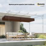 Telhado de Reposição Retrátil 3x2,5 m para Estrutura de 3x2 m Tecido Apenas para Pérgola Jardim com 8 Orifícios Castanho