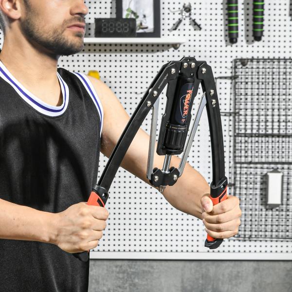 Extensor de Peito com Resistência Ajustável 10 - 200 kg para Treino em Casa 43x16x5 cm Preto