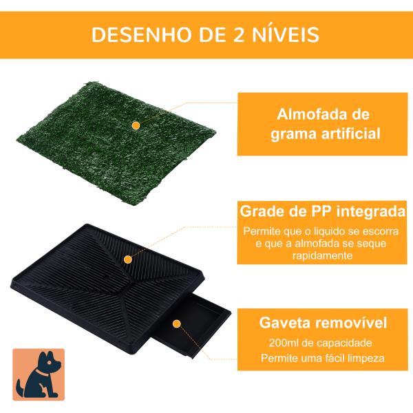 Resguardo de Treino de Erva com Bandeja para cães Sanita Interior para Animais de Estimação com Bandeja Lavável 51x63x6 cm Verde