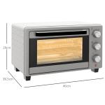 Mini Forno Elétrico 21L 1400W com Temporizador até 60min e Temperatura Ajustável até 230℃ 46x38,5x29 cm Prata