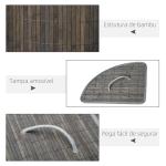 Cesto de Roupa de Bambu Capacidade de 55L Cesto para Roupa Suja com Tampa e Bolsa Amovível 38x38x57 cm Cinza