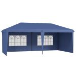 Tenda Dobrável 6x3 m Pop - up com 4 Laterais Desmontáveis Tenda de Jardim com 2 Janelas Visíveis Saco de Transporte Azul