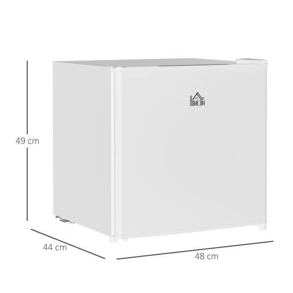 Mini Frigorífico Silencioso 46L Classe F com Temperatura Ajustável e Porta Reversível 48x44x49 cm Branco