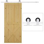 Ferragens para Porta Corredeira Kit de Acessórios para Porta Corredeira de Madeira com Guia de Chão Trilho de Aço de Carbono Branco