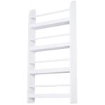 Estante de Parede para Livros com 4 Prateleiras Estante de Livros para Escritório Dormitório Entrada Carga Máxima 30 kg 56x12x113 cm Branco