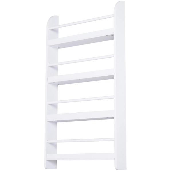 Estante de Parede para Livros com 4 Prateleiras Estante de Livros para Escritório Dormitório Entrada Carga Máxima 30 kg 56x12x113 cm Branco