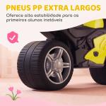 Bicicleta sem Pedais Tipo Mota com Música e Rodas Extra Largas para Crianças 18 - 36 Meses Verde