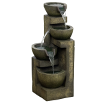Fonte de Jardim 5 W Fonte de Água em Cascata de 4 Níveis com Bomba de Água e Saída de Água Ajustável 25x24x60 cm Multicolorido