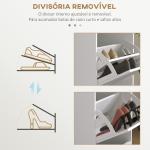 Sapateira Estreita com 3 Portas Basculantes e Prateleiras Ajustáveis para 15 Pares de Sapatos, Branco