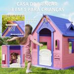 Casa de Jogos para Criaanças com Lançamento de Aros e Cesta de Basquetebol 132x118x124 cm Rosa e Roxo