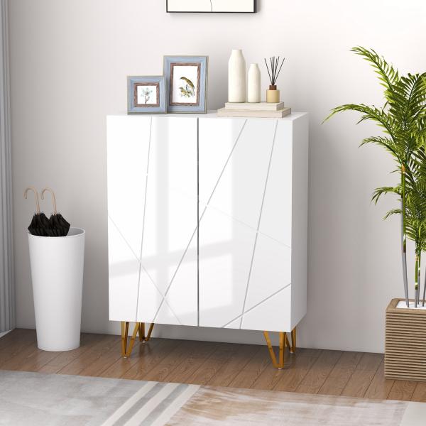 Móvel Sapateira de Entrada Armário Sapateira com Prateleiras Ajustáveis para 15 - 20 Pares de Sapatos 72x31,5x95 cm Branco