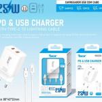 Carregador Rápido PD 25W + QC3.0 COM CABO