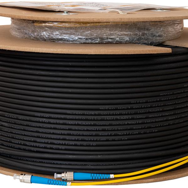 Bobine Cabo Fibra Óptica Duplo GI - 5.5 Pré - Montado FC/PC - FC/PC Interior/Exterior (200 mts) - INVACOM