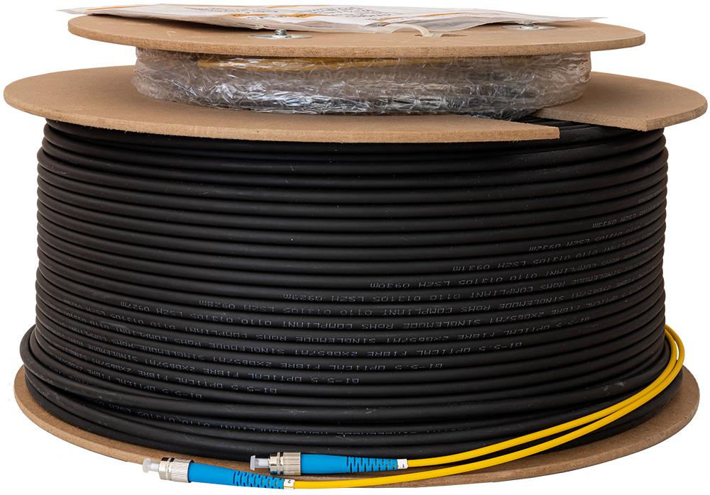 Bobine Cabo Fibra Óptica Duplo GI - 5.5 Pré - Montado FC/PC - FC/PC Interior/Exterior (200 mts) - INVACOM
