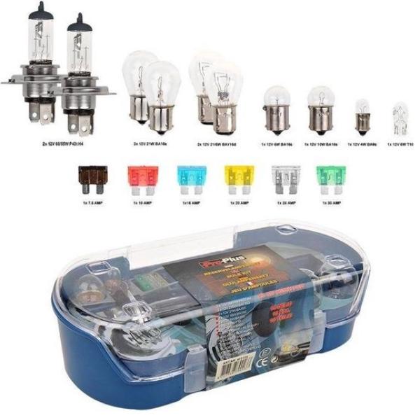 Pack de Lampadas e Fusiveis Auto (16pcs)