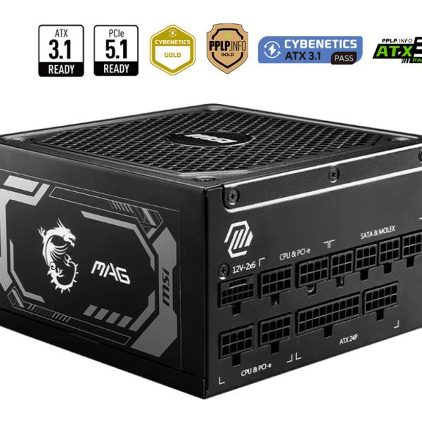 Fonte de Alimentação MSI MAG A1250GL 1250W 80+ Gold
