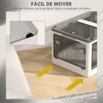 Caixa de Armazenamento Empilhável com Tampa 69L Caixa Organizadora Dobrável com Rodas 60x42x34 cm Branco
