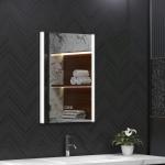 Espelho de Casa de Banho com Luz LED 70x50 cm 3 Cores de Luz Função Antiembaciamento Função de Memória IP44 Prata