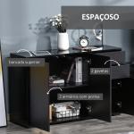 Aparador de Sala de Estar com 3 Portas 2 Gavetas e Prateleira Interior Ajustável Móvel Auxiliar de Armazenamento para Cozinha Dormitório Anti - Rolamento 117x36x74 cm Preto