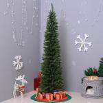 Árvore de Natal Artificial 210cm Ignífugo com 499 Pontas de Ramo PVC Decoração de Natal para Interiores Verde