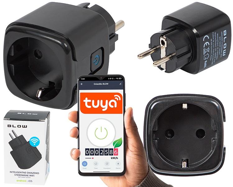 Tomada Inteligente Wi - Fi TUYA 3600W (Preto) - BLOW