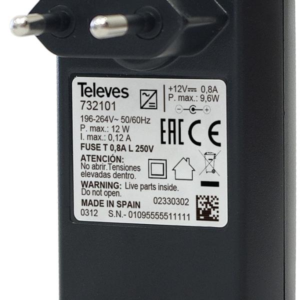Fonte de Alimentação 12V 0,8A - TELEVES