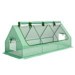 Estufa de Jardim Mini Estufa 240x90x90 cm com Janelas de Malha e Estrutura de Aço para Cultivar Verduras e Flores Verde