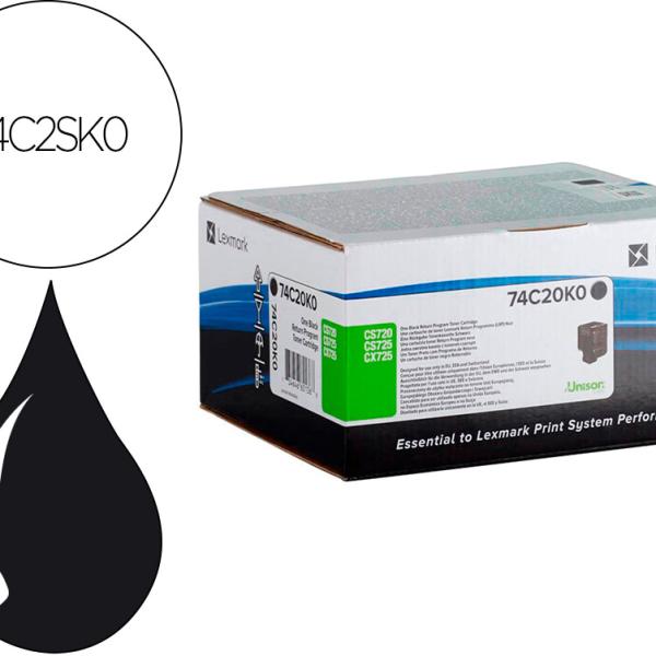 Toner Original Lexmark 74C2SK0 Preto