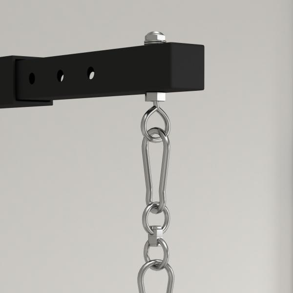 Suporte para Saco de Boxe de Parede com Distância Ajustável de 45 - 65 cm Gancho Giratório de 360° e Correntes Preto