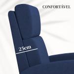 Cadeirão Relax Reclinável até 160° com Apoio para os Pés, até 120 kg, 64x86x102 cm, Azul - Escuro