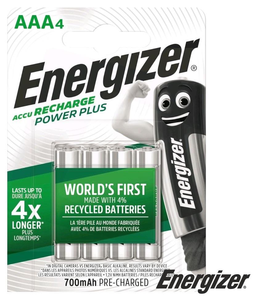 Blister 4x Pilhas Recarregáveis 1,2V 700mAh Ni - Mh - AAA - ENERGIZER Power Plus