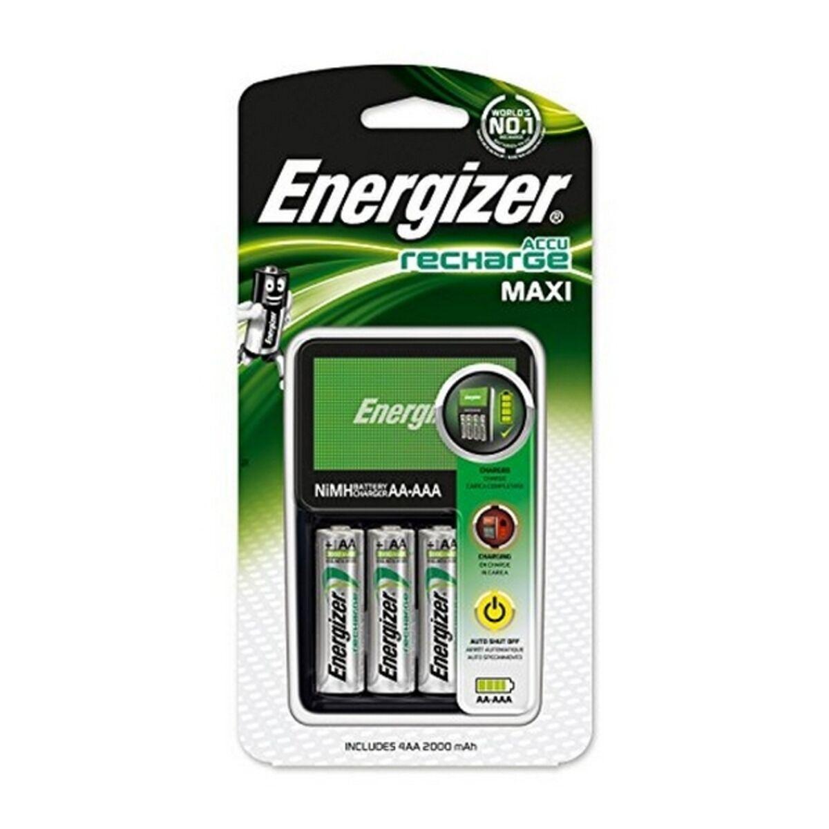 Carregador + Pilhas Recarregáveis Energizer Maxi Charger AA AAA HR6 (4 Unidades)