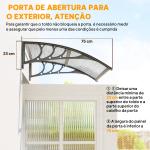 Marquise para Portas e Janelas 100x75 cm Toldo de Proteção contra Sol e Chuva com Cobertura de Policarbonato e Barra de Alumínio Transparente