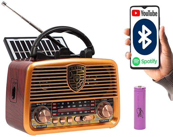 Rádio Portátil Analógico Retro RA10 Bluetooth AM/FM - BLOW