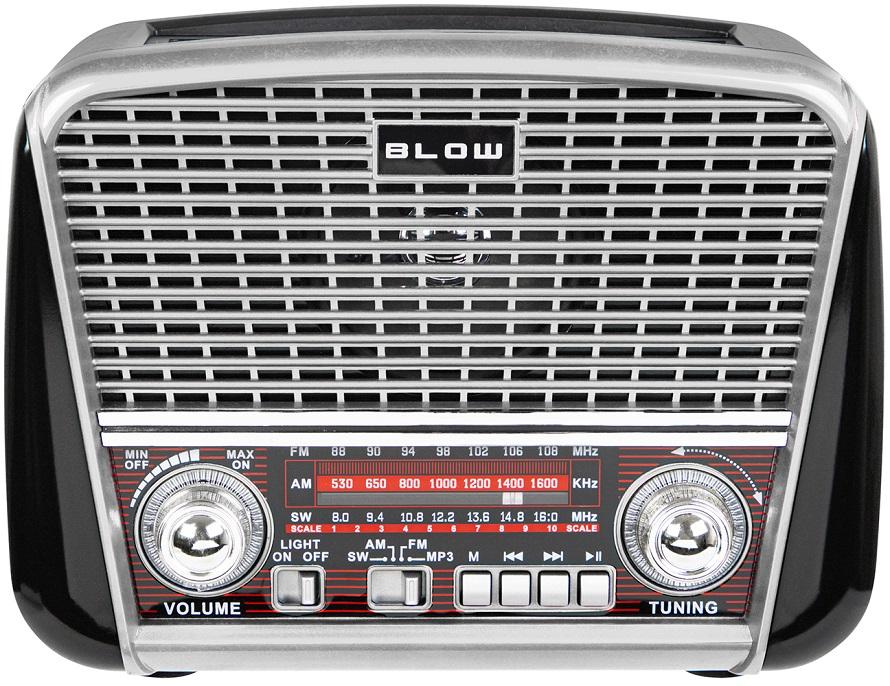 Rádio Portátil Analógico AM/FM Bluetooth/USB/microSD RA17 Solar (Prateado) - BLOW