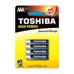 Pack de 4 Pilhas AAA Toshiba High Power LR03 1.5V Alcalinas — Recondicionado