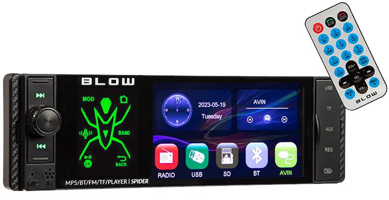 Auto Rádio Spider 4 4x 60W MP3/WMA/WAV/OGG/APE/AAC/FLAC/BLUETOOTH - BLOW