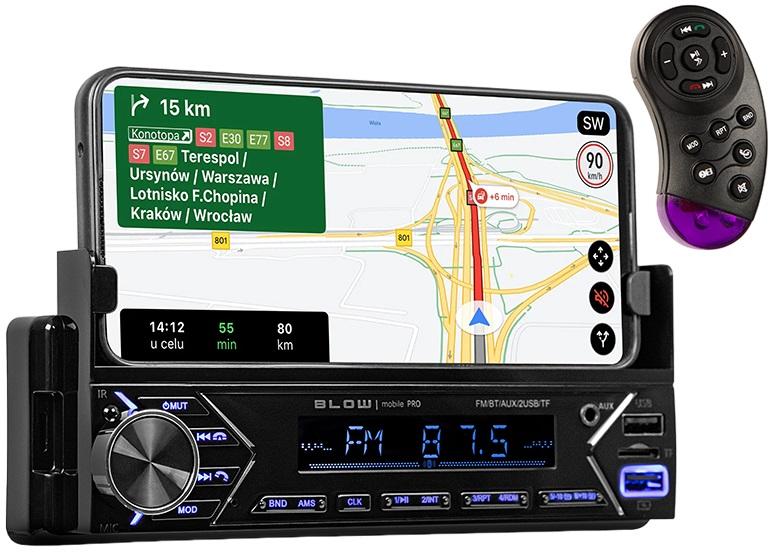 Auto Rádio MP3 4x 50W Mobile Pro Smart AM/FM/BT/SD/USB/AUX c/ Suporte de Smartphone - BLOW