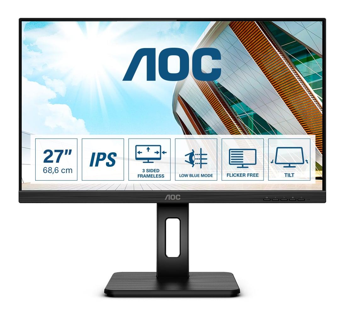 Monitor Profissional AOC 27P2Q 27" Full HD Multimedia Preto — Recondicionado
