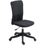 Cadeira de Escritório sem Apoio para os Braços Estofada em Linho Sintético com Altura Ajustável 53x43x85 - 93 cm Preto
