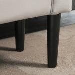 Banco de Pé de Cama Banco com Braços Curvados Estofado e Pés de Madeira Carga Máxima 130kg 102x31x51cm Creme